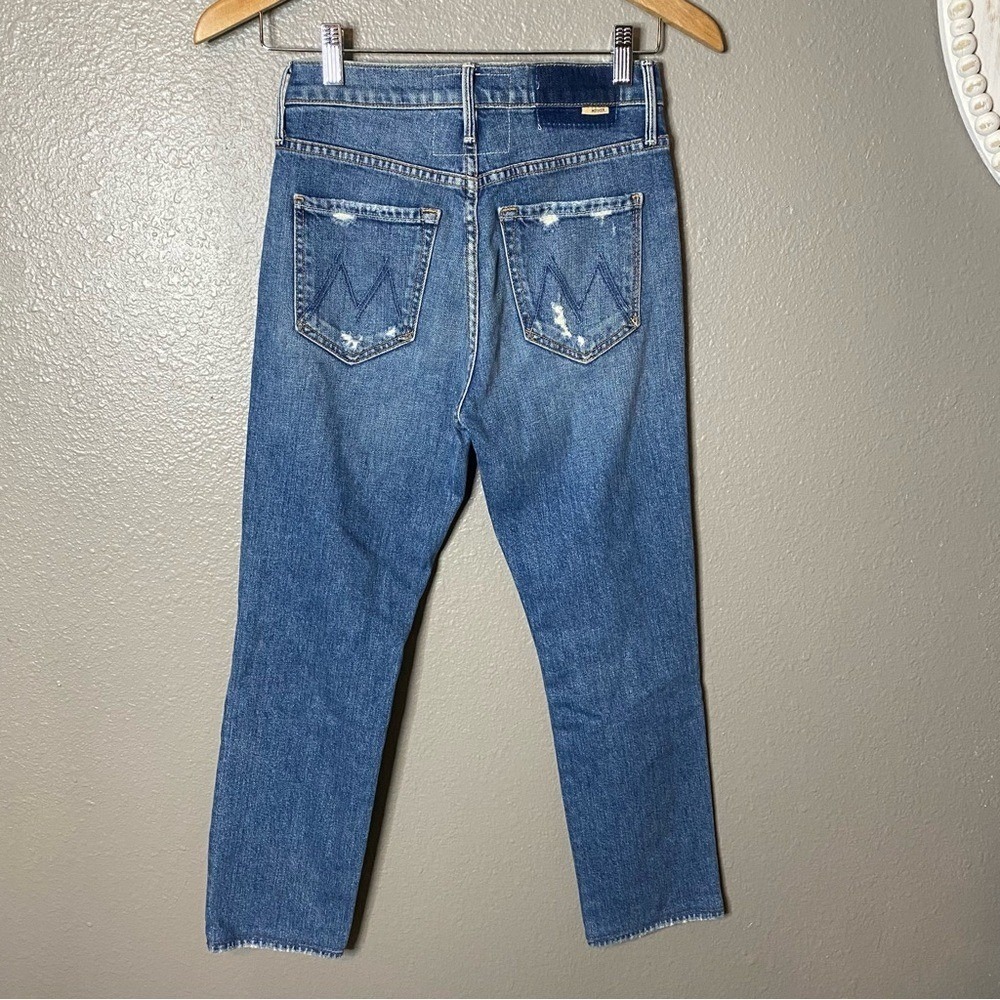 MOTHER Superior Blue Jeans with White Label Trickster‎ Ankle